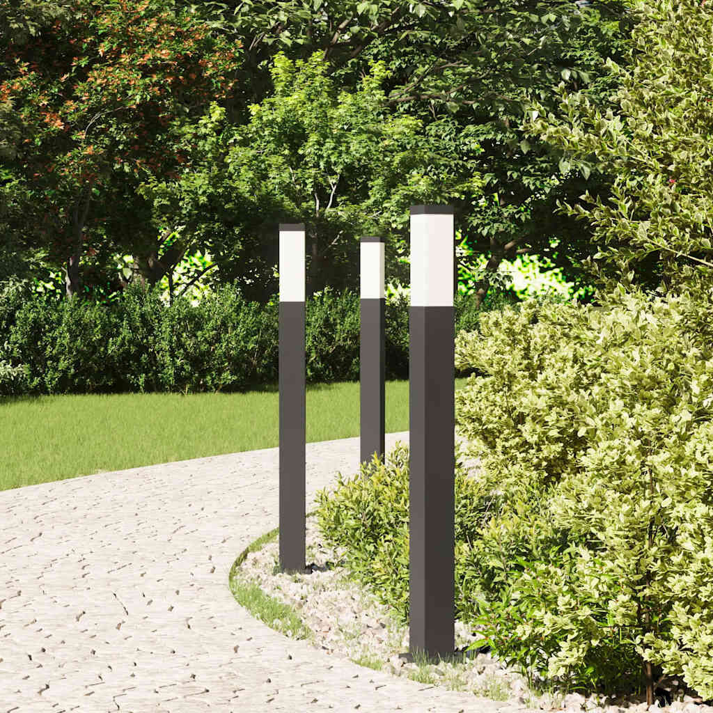 vidaXL Bolderverlichting 3 stuks 80 cm Zwart IP44
