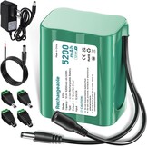 12.6V Lithium-ion batterij 5200 mAh, kleine 12V -batterij met lader- en connectoradapter en verbindingslijn voor soundboks, DAB Radio, Bight Lighting, Headlights, StagePiano, Sonar
