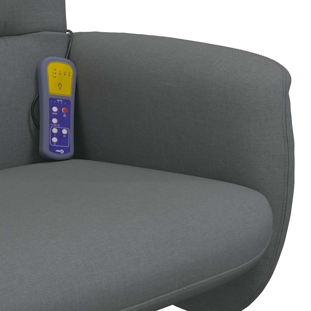 vidaXL Massagestoel verstelbaar met voetenbank stof donkergrijs