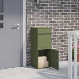 vidaXL Pakket inwerp box met opslag Olijfgroen 41 x 38 x 103 cm Staal