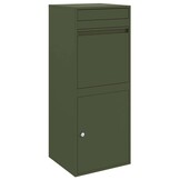 vidaXL Pakket inwerp box met opslag Olijfgroen 41 x 38 x 103 cm Staal