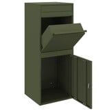 vidaXL Pakket inwerp box met opslag Olijfgroen 41 x 38 x 103 cm Staal