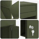 vidaXL Pakket inwerp box met opslag Olijfgroen 41 x 38 x 103 cm Staal