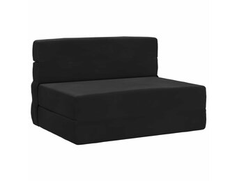 vidaXL Vouwbare Bankbed Zwart 100 x 80 x 60 cm Stof