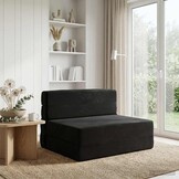vidaXL Vouwbare Bankbed Zwart 100 x 80 x 60 cm Stof