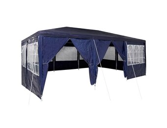 vidaXL Partytent 600 x 400 x 266 cm Blauw Polyetheen