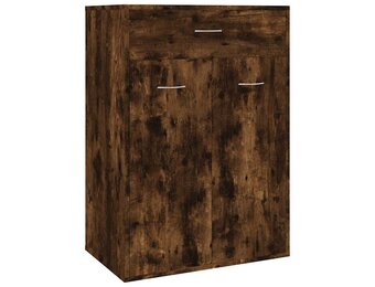 vidaXL Schoenenkast 60x35x84 cm bewerkt hout gerookt eikenkleurig