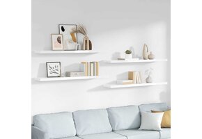 Zwevende Wandschappen Hoogglans Wit - 4 Stuks