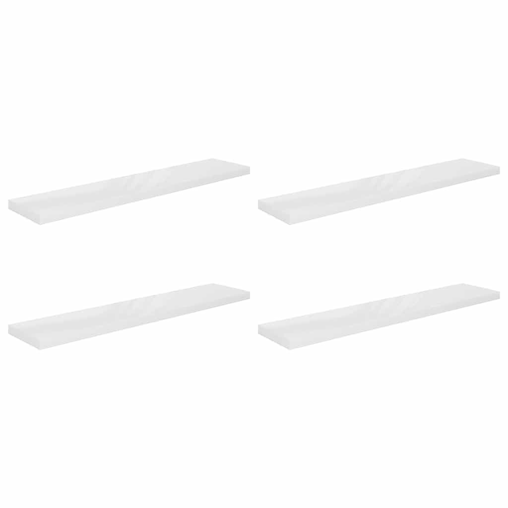 vidaXL Wandschappen zwevend 4 st 120x23,5x3,8 cm MDF hoogglans wit