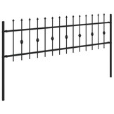 vidaXL Spike Fence Zwart 200 x 130 cm Gepoedercoat staal