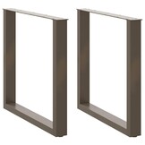 vidaXL Eettafelpoten 2 st U-vormig 80x(72-73) cm staal naturel