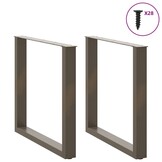 vidaXL Eettafelpoten 2 st U-vormig 80x(72-73) cm staal naturel