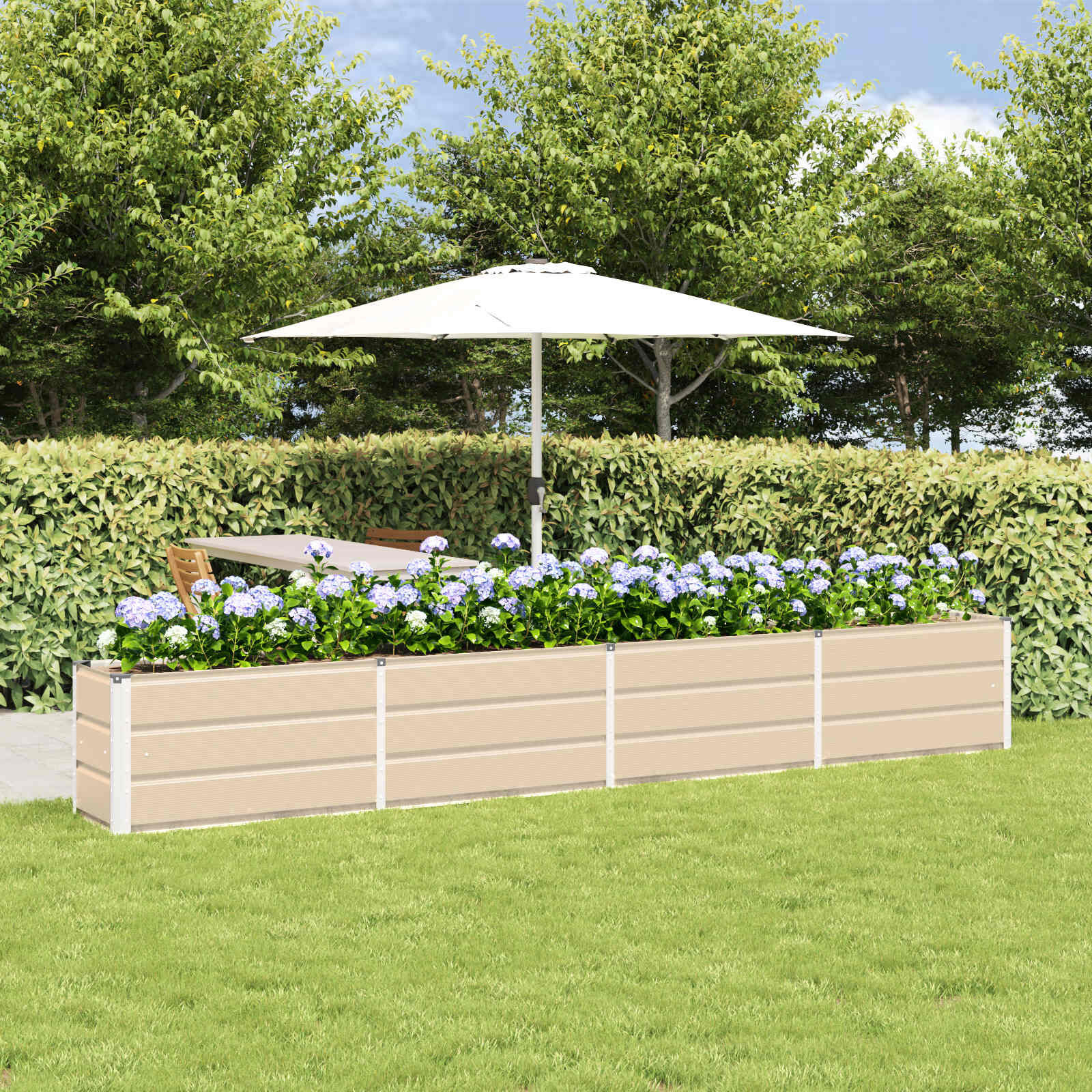 vidaXL Plantenbak Ivoor 320 x 40 x 45 cm Staal