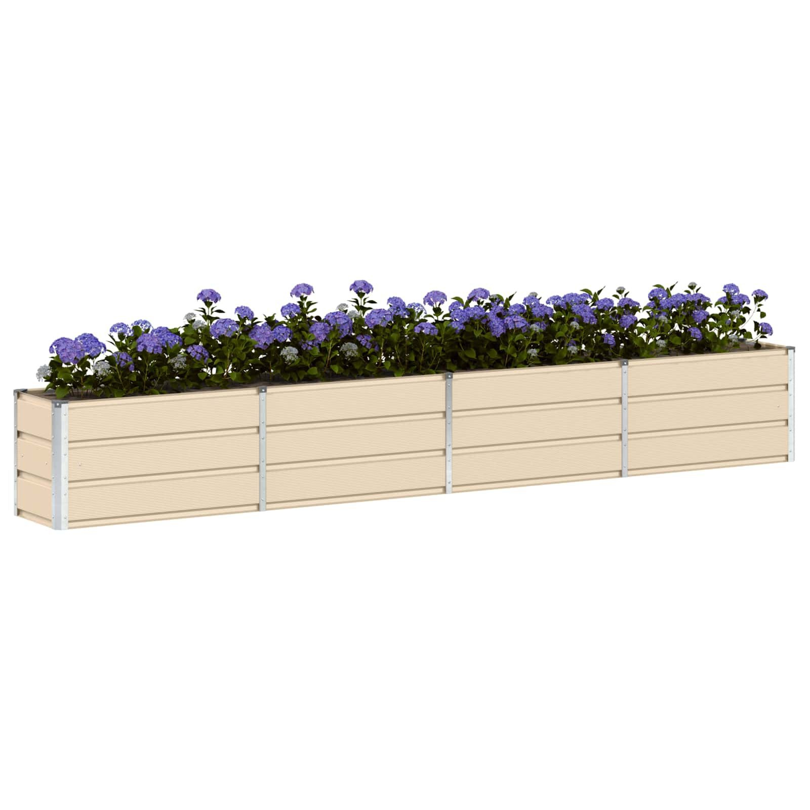 vidaXL Plantenbak Ivoor 320 x 40 x 45 cm Staal