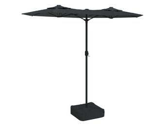 vidaXL Parasol dubbel dak met LED's 316x240 cm antracietkleurig