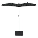 vidaXL Parasol dubbel dak met LED's 316x240 cm antracietkleurig