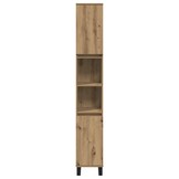 vidaXL Badkamerkast 30x30x190 cm bewerkt hout artisanaal eikenkleurig