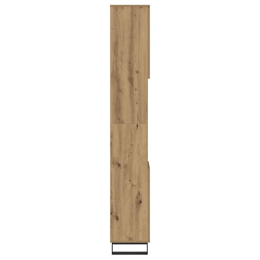 vidaXL Badkamerkast 30x30x190 cm bewerkt hout artisanaal eikenkleurig