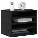 vidaXL Bureau Organizer Zwart Eiken 36 x 26 x 29,5 cm Bewerkt hout