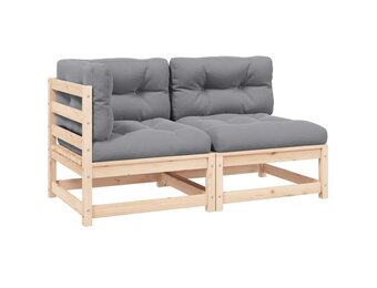 vidaXL 2-delige Loungeset met kussens massief grenenhout