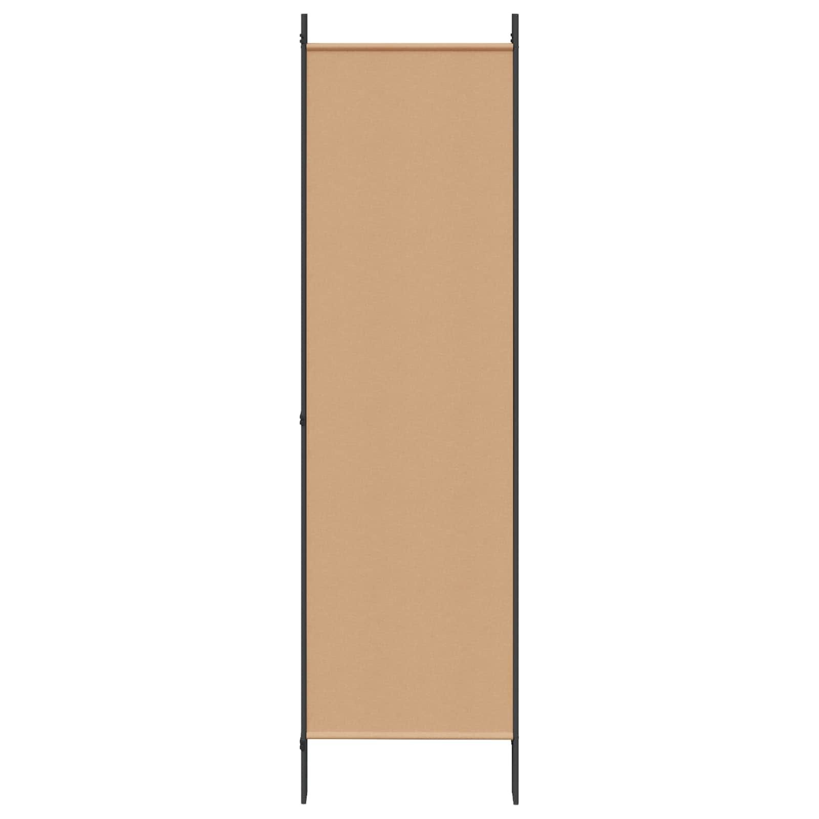vidaXL 5-Panel Room Divider Beige 250 x 180 cm Stof