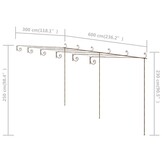 vidaXL Tuinpergola 6x3x2,5 m ijzer antiekbruin
