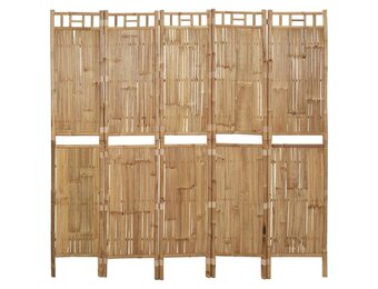 vidaXL Kamerscherm met 5 panelen 200x180 cm bamboe