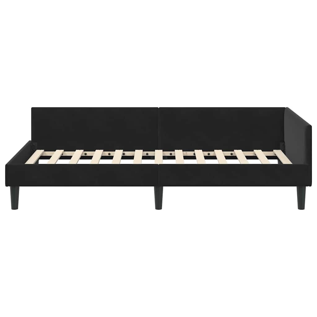 vidaXL Hoekbedframe Zwart 90 x 200 cm Fluweel