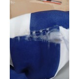 vidaXL Palletkussens 3 st gestreept oxford stof wit en blauw