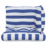 vidaXL Palletkussens 3 st gestreept oxford stof wit en blauw