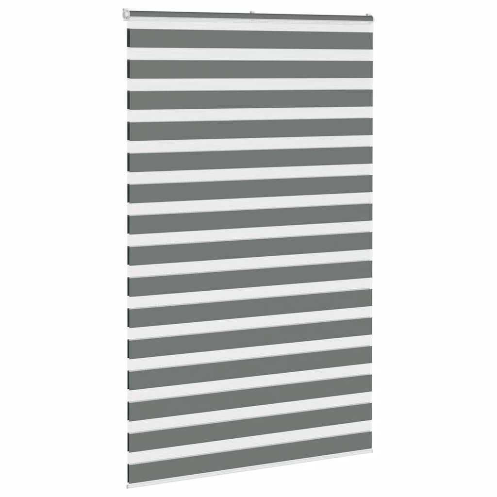 vidaXL Zebra rolgordijn 150x230 cm stofbreedte 145,9 cm donkergrijs
