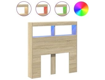 vidaXL Hoofdbordkast met LED-verlichting 100x17x102 cm sonoma eiken