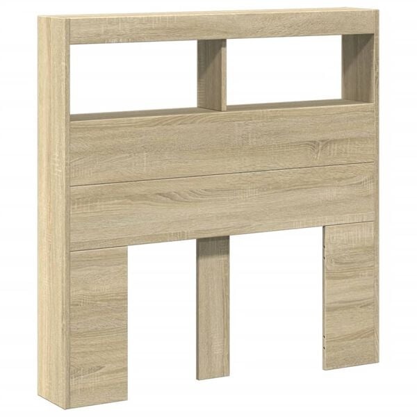 vidaXL Hoofdbordkast met LED-verlichting 100x17x102 cm sonoma eiken