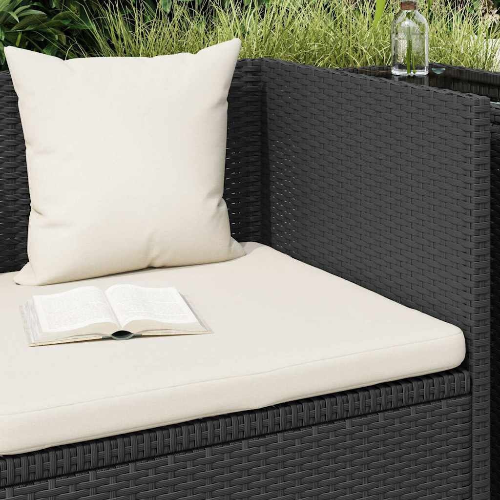 vidaXL Tuinbed met kussens poly rattan zwart