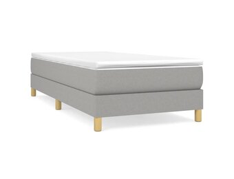 vidaXL Bedframe zonder matras 100x200 cm stof lichtgrijs