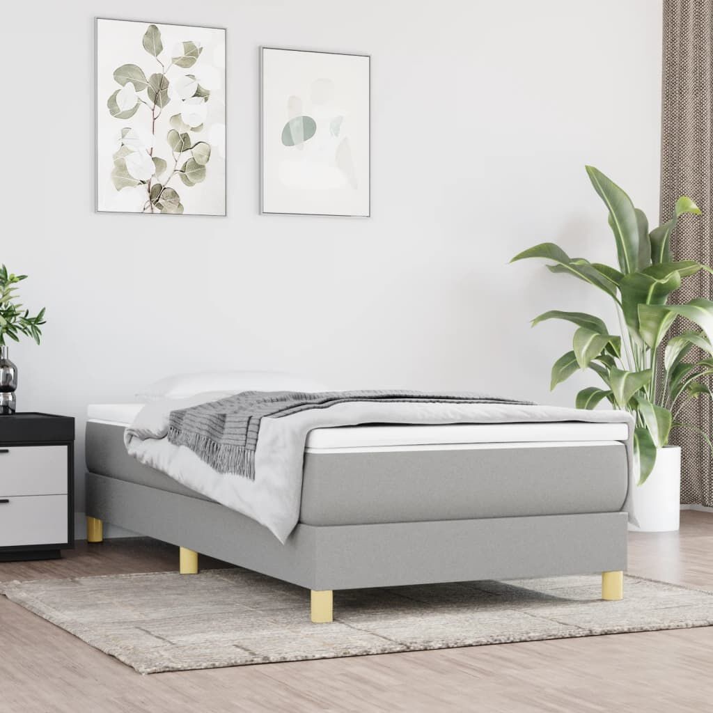 vidaXL Bedframe zonder matras 100x200 cm stof lichtgrijs