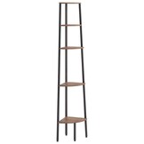 vidaXL Hoekkastje met 5 schappen 45,5x31,5x180 cm donkerbruin en zwart