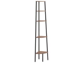 vidaXL Hoekkastje met 5 schappen 45,5x31,5x180 cm donkerbruin en zwart