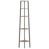 vidaXL Hoekkastje met 5 schappen 45,5x31,5x180 cm donkerbruin en zwart