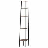 vidaXL Hoekkastje met 5 schappen 45,5x31,5x180 cm donkerbruin en zwart