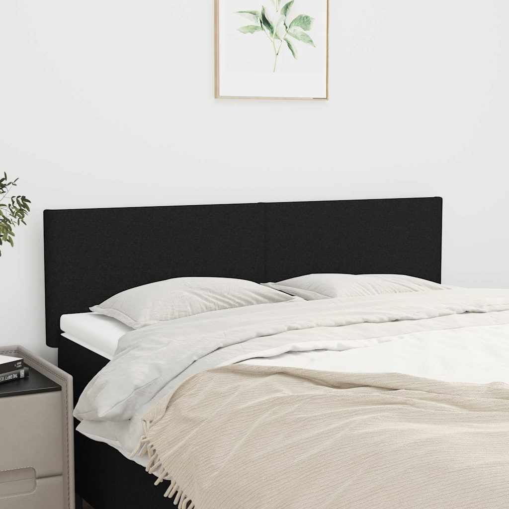 vidaXL Hoofdborden 144x5x78/88 cm stof zwart