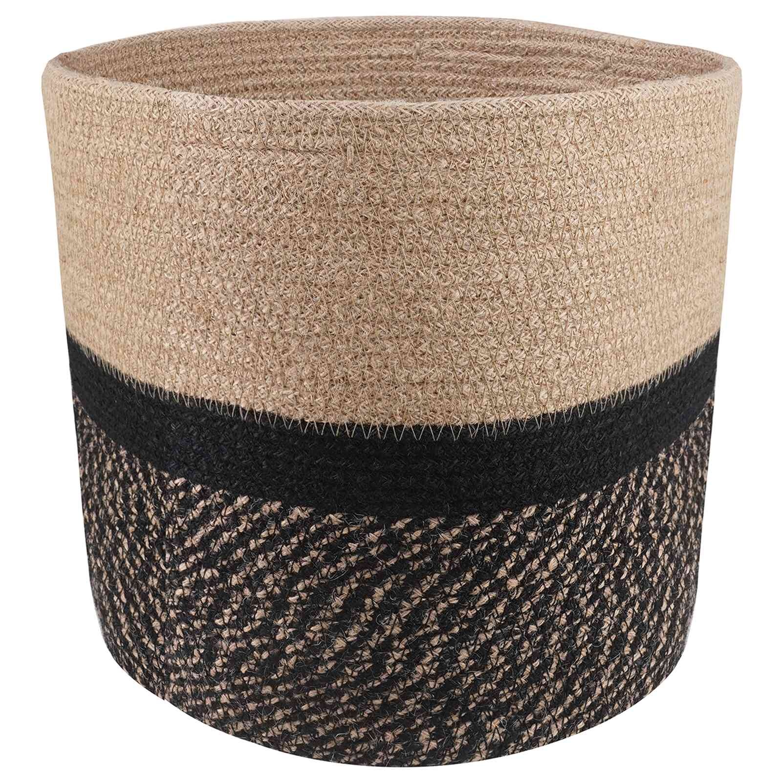 vidaXL Plantenpot Set 2 st Naturel en Zwart Ø 28 x 28 cm