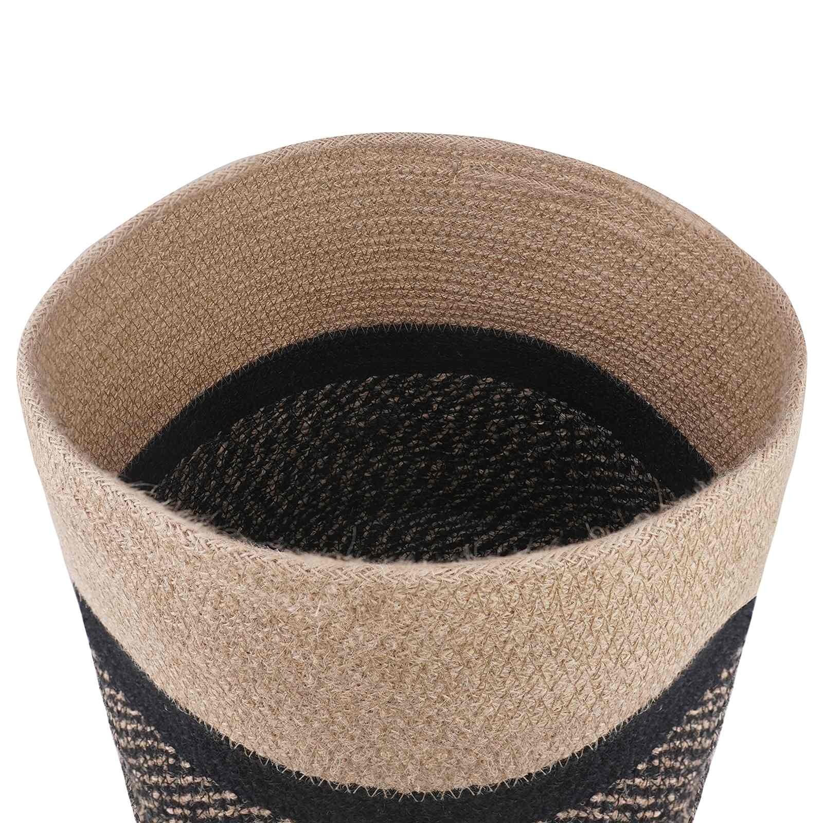 vidaXL Plantenpot Set 2 st Naturel en Zwart Ø 28 x 28 cm