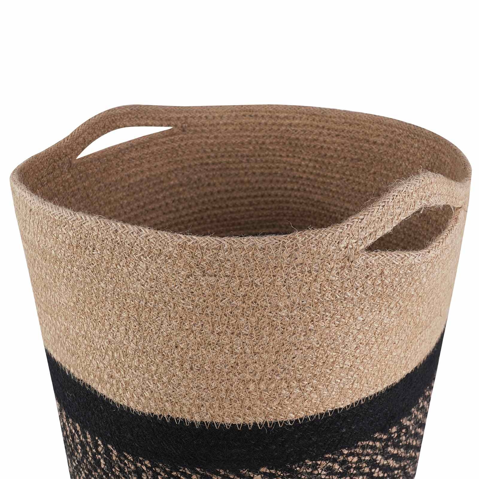 vidaXL Plantenpot Set 2 st Naturel en Zwart Ø 28 x 28 cm