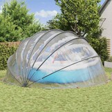 vidaXL Pooldome 592 x 590 x 275 cm PVC Doorzichtig