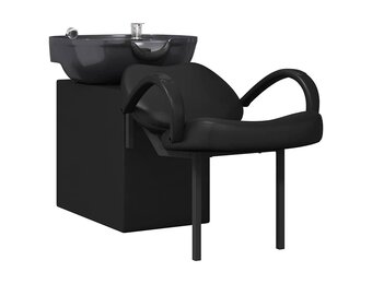 vidaXL Shampoo Stoel Zwart 136 x 60 x 92 cm Kunststof