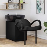 vidaXL Shampoo Stoel Zwart 136 x 60 x 92 cm Kunststof