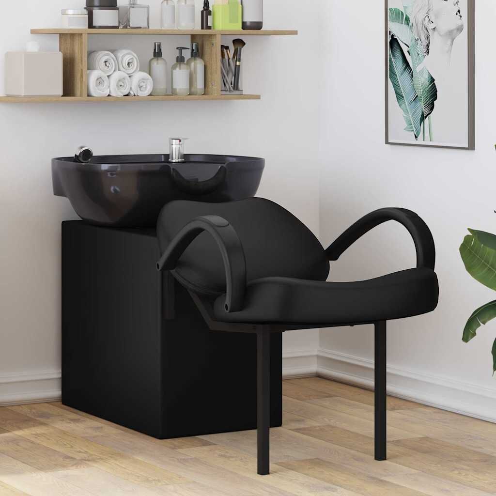 vidaXL Shampoo Stoel Zwart 136 x 60 x 92 cm Kunststof