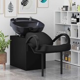 vidaXL Shampoo Stoel Zwart 136 x 60 x 92 cm Kunststof