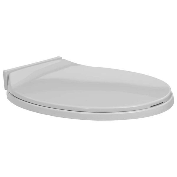 vidaXL Toiletbril soft-close ovaal lichtgrijs